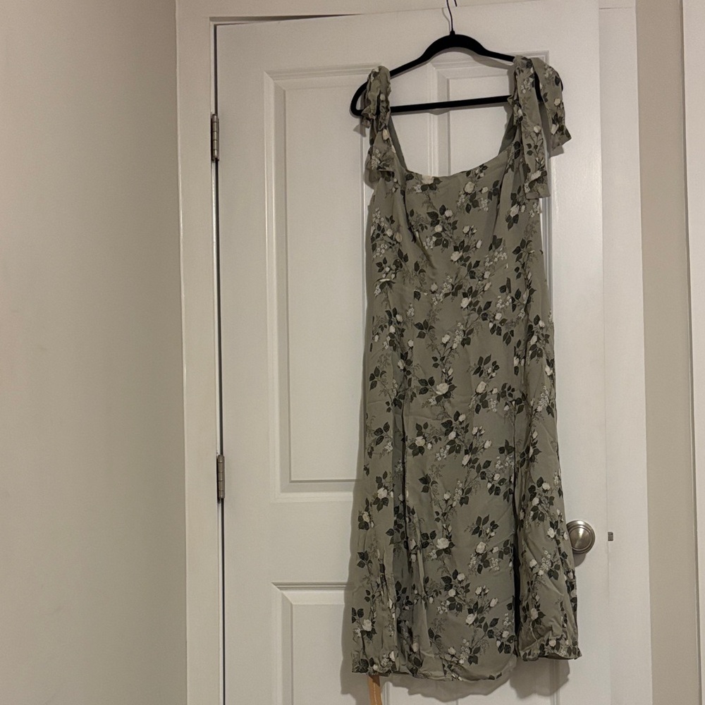 Reformation Olive Floral Midi Dress